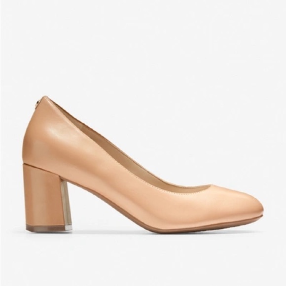 Cole Haan Nude Block Heel Pumps - Picture 1 of 6